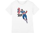 Capitan America - Maglietta Per Bambini TV17385 (128) (Bianco)