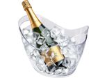 1.09 Raffreddatore Per Champagne In Plastica Con 2 Manici - 26,5 X 20 Cm - Altezza 19 Cm (Modello Piccolo)