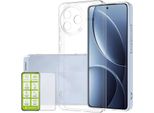 Per Xiaomi Poco F7 Pro Custodia Protettiva In Silicone Tpu Trasparente + Pellicola In Vetro Temperato H9
