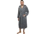 Unisex-Bademantel MY HOME Tailles, ideal für Sauna & Spa, Hotelbademantel, Morgenmantel Gr. XXL, grau (dunkelgrau), L:125cm in Gr. XXL, Baumwolle, Hausmäntel, langer Bademantel für Damen und Herren, 100% Baumwolle, XS-3XL