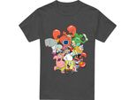 Spongebob Squarepants - Maglietta "The Whole Gang"" Per Uomo/Donna Unisex TV18381 (3XL) (Charcoal)"