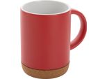 Xd Collection - Tazza Da Caffè, Sughero, Ceramica, 280Ml XD131 (Taglia Unica) (Rosso/Bianco)