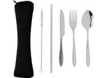 Xd Collection - Set Di Posate In Acciaio Inox Riutilizzabili XD563 (Taglia Unica) (Argento)