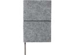 Xd Collection - Taccuino, Copertina Morbida, Feltro Riciclato, A5 XD692 (Taglia Unica) (Grigio)