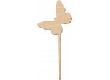 Decorazione In Legno Su Bastone 14 Cm Farfalla