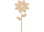 Decorazione In Legno Su Bastone 14 Cm Fiore 2