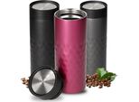 Tazza Termica 'Crystal' 450 Ml - Tazza Da Caffè A Prova Di Perdite - Tazza In Acciaio Inox Con Coperchio A 360 Gradi Per Caffè E Tè - La Tazza Si Mantiene Calda O Fredda Per Diverse Ore In Rosa