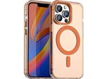 Custodia Magnetica Per Iphone 12 Pro Max, Sottile Custodia Traslucida Opaca Antiurto Arancione