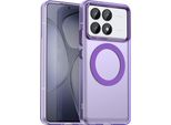 Custodia Magnetica Per Xiaomi Poco X6 Pro, Sottile Custodia Traslucida Opaca Antiurto Viola