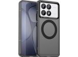 Custodia Magnetica Per Xiaomi Poco F6 Pro, Sottile Custodia Traslucida Opaca Antiurto Nero