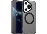 Custodia Magnetica Per Huawei Pura 70, Sottile Custodia Traslucida Opaca Antiurto Nero