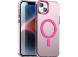 Custodia Magnetica Per Iphone 15, Sottile Custodia Antiurto Traslucida Opaca Rossa