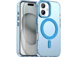 Custodia Magnetica Per Iphone 16 Plus, Sottile Custodia Traslucida Opaca Antiurto Blu