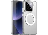 Custodia Magnetica Per Xiaomi 15, Sottile Custodia Traslucida Opaca Antiurto Bianco