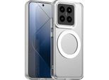Custodia Magnetica Per Xiaomi 14 Pro, Sottile Custodia Traslucida Opaca Antiurto Bianco