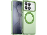 Custodia Magnetica Per Xiaomi Poco X6 Pro, Sottile Cassa Traslucida Opaca Antiurto Verde