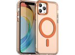 Custodia Magnetica Per Iphone 11 Pro Max, Sottile Custodia Traslucida Opaca Antiurto Arancione