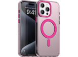 Custodia Magnetica Per Iphone 15 Pro Max, Sottile Custodia Traslucida Opaca Antiurto Rossa