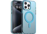 Custodia Magnetica Per Iphone 15 Pro Max, Sottile Custodia Traslucida Opaca Antiurto Blu