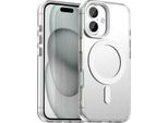 Custodia Magnetica Per Iphone 16, Sottile Custodia Antiurto Traslucida Opaca Bianca