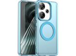 Custodia Magnetica Per Xiaomi Poco F6 5G, Sottile Custodia Traslucida Opaca Antiurto Blu