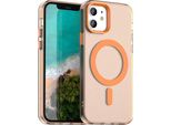 Custodia Magnetica Per Iphone 12 /Iphone 12 Pro, Sottile Custodia Traslucida Opaca Antiurto Arancione