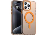 Custodia Magnetica Per Iphone 15 Pro Max, Sottile Custodia Traslucida Opaca Antiurto Arancione