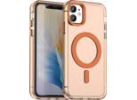 Custodia Magnetica Per Iphone 11, Sottile Custodia Traslucida Opaca Antiurto Arancione