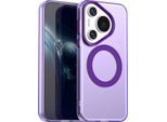 Custodia Magnetica Per Huawei Pura 70, Sottile Custodia Traslucida Opaca Antiurto Viola