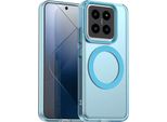 Custodia Magnetica Per Xiaomi 14, Sottile Custodia Traslucida Opaca Antiurto Blu