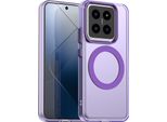 Custodia Magnetica Per Xiaomi 14 Pro, Sottile Custodia Traslucida Opaca Antiurto Viola