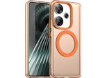 Custodia Magnetica Per Xiaomi Poco F6 5G, Sottile Custodia Opaca Traslucida Antiurto Arancione