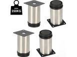 Clanmacy Set Di 8 Gambe Per Mobili Set Di Gambe Per Tavoli Gambe Per Divani Gambe Per Mobili Supporti Per Divani Gambe Per Armadi Gambe Per Mobili Gambe In Acciaio Inox 120Mm