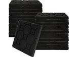 Hengda 24 Pezzi Di Schiuma Acustica Tappetini Di Schiuma Acustica Quadrati 30 X 30 X 2,5 Cm Tappetini Di Isolamento Acustico Per Piastrelle Di Schiuma Efficace Nero