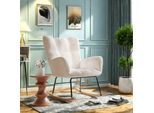 Unboxg Sedia A Dondolo Sedia A Dondolo Con Poltrona Relax Sedia Da Salotto Per Soggiorno/Camera Da Letto/Balcone, Poltrona Relax, Beige