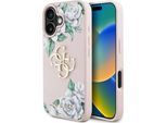 Custodia Guess Grained Roses Big 4G Logo Do Iphone 16 RóżOwy
