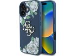 Custodia Guess Grained Roses Big 4G Logo Do Iphone 16 Niebieski