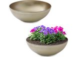 Fioriera Rotonda Bulbosa Da 25 Cm Per Esterni, Beige Champagne