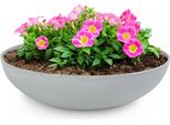 Fioriera Rotonda Bulbosa Da 45 Cm Per Esterni, Grigio Chiaro Marmorizzato