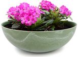 Fioriera Rotonda Bulbosa Da 25 Cm Per Esterni, Verde Marmorizzato