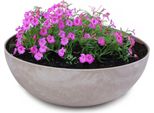 Fioriera Rotonda Bulbosa Da 20 Cm Per Esterni, Marmorizzata Sabbia