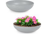 Fioriera Rotonda Bulbosa Da 45 Cm Per Esterni, Grigio Chiaro Marmorizzato