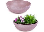 Fioriera Rotonda Bulbosa Da 20 Cm Per Esterni, Rosa Antico Marmorizzato