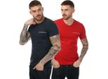 Emporio Armani - T-Shirt Da Uomo (Confezione Da 2) GT138 (Xl) (Blu Navy/Rosso)