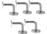 Tolletour Set Di Staffe Per Corrimano 5 Pezzi In Acciaio Inox Supporto Per Corrimano Supporto Per Ringhiera Curva
