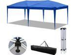 Clanmacy Gazebo Pieghevole 3X6M Blu Tenda Per Feste Protezione Uv Regolabile In Altezza Con Borsa Di Trasporto, Per Campeggio Giardino All'aperto Senza Pareti Laterali