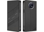 Custodia Per Xiaomi Redmi Note 9T, Custodia A Portafoglio In Finto Cuoio Con Slot Per Schede E Funzione Stand Schwarz