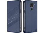 Custodia Per Xiaomi Redmi Note 9, Custodia A Portafoglio In Finto Cuoio Con Slot Per Schede E Funzione Stand Blau