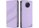 Custodia Per Xiaomi Redmi Note 9T, Custodia Portafoglio In Finto Cuoio Con Slot Per Schede E Funzione Stand Violett