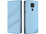 Custodia Per Xiaomi Redmi Note 9, Custodia A Portafoglio In Finto Cuoio Con Slot Per Schede E Funzione Stand Hellblau